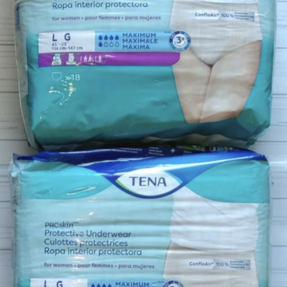 Lot of 2/18 packs of Tena ProSkin Maximum Absorbency Incontinence underw…